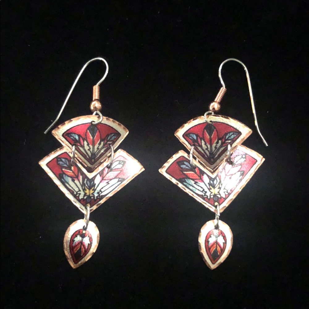 Artisan-Inspired Geometric Drop Earrings | Boho Modern